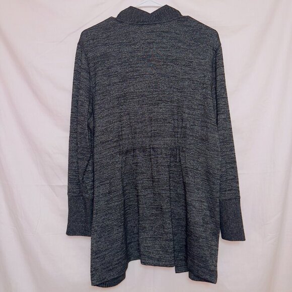 Chico's Black/Gray Long Sleeve Open Front Slouchy Cardigan Sweater size large - Picture 7 of 7